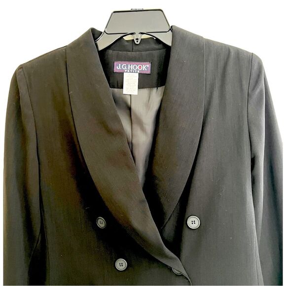 Women's black double
breasted blazer jacket size 12P NWT🏷 by J.G. Hook - Picture 9 of 12